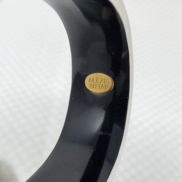 Alexis Bittar Lucite, Crystal Studded Hinge Bracelet w/ Dust Bag - Picture 7 of 8